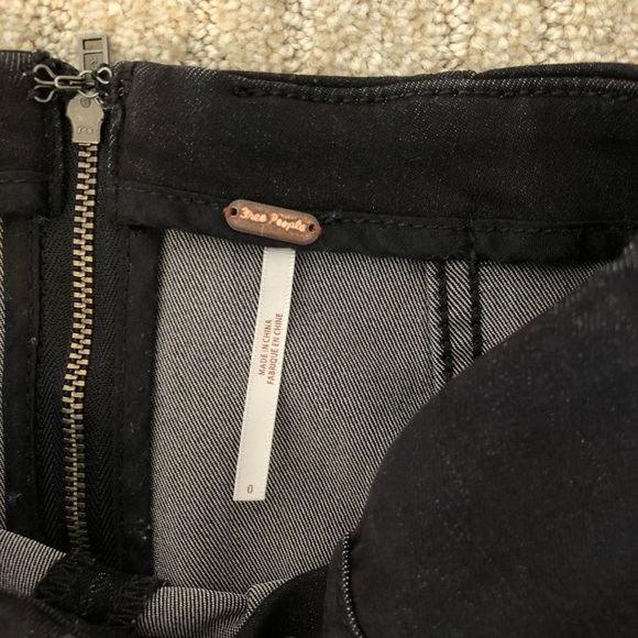 Free People Black Denim (stretchy) Skirt - Picture 2 of 2